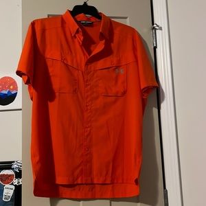 Men’s UnderArmour Orange Button Down